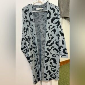 Leopard print open front cardigan